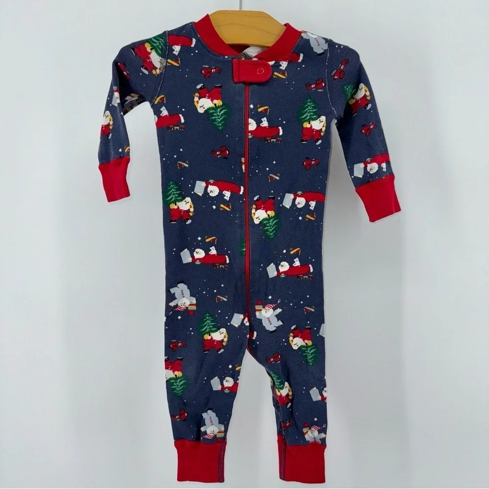 Hanna Andersson Christmas Santa Zipper Organic Cotton Sleeper